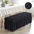 thumbnail image 2 of Bench Cover,Stretch Seat Case Protector,Elastic Chair Covers,Piano Bench Cushion Black, 2 of 8