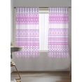 thumbnail image 5 of Sheer Curtains 63 Inch Length, Purple Pink Boho Semi Sheer Curtains Light Filtering Window Treatment, Vintage Ethnic Tribe Abstract Art Privacy Voile Drapes for Living Room Bedroom 52x63 Inch, 5 of 7