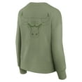 thumbnail image 3 of Women's Fanatics Olive Chicago Bulls Elements Flow Pullover Sweatshirt, 3 of 7