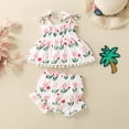 thumbnail image 2 of Toddler Girl Clothes Layered Ruffle Top Floral Shorts Cute Toddler Girls Summer Outfits 2Pcs Clothing Set Girls Summer Set 3-24 Months,12-18 Months, 2 of 9