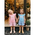 thumbnail image 6 of BemeyourBBs Toddler Baby Girl Summer Clothes Infant Baby Girls Shell Starfish Outfit Cute Ocean-themed Embroidered Flying Sleeve T Shirt Tops And Ruffle Plaid Shorts 2 Pcs Set, 6 of 9