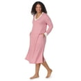 thumbnail image 4 of Aria Women’s Brushed Jersey 46” Long Sleeve V-Neck Sleepwear Lounger, Sizes XS-4X, 4 of 8
