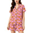 thumbnail image 2 of Pjs Sets for Women Matching Halloween-Themed 2026 Fall Holiday Short Sleeve Tops With Shorts Cute Lightweight Breathable Soft Pajama Set Pink XXL, 2 of 4