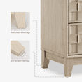 thumbnail image 5 of AFO Mid Century Modern Sideboard Cabinet with 6 Drawers - Fluted Wooden Storage Cabinet for Living Room, Entryway, or Dining Room - Champagne Gold Handles, Oak, 5 of 10