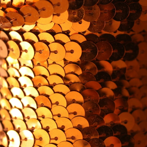 Orange Sequin Trim 6mm Center Stitched Shiny Metallic Made in USA