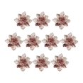 thumbnail image 2 of 10 piezas brillo Poinsettias flores artificiales árbol adornos arreglo floral 9cm Yuyangstore Decoraciones para árboles de Navidad, 2 of 8