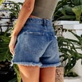 thumbnail image 5 of Cathalem Jean Shorts Womens Curvy Stretchy Womens Shorts Trendy Stretchy Jean Shorts Short Denim Pants with Pockets Comfy(Blue,M), 5 of 5