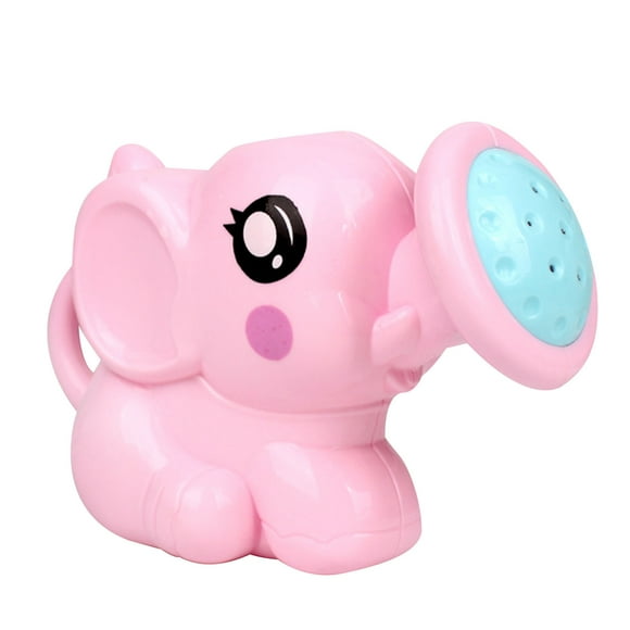 Pink Shower Head Bath Toy Elephant Shape For Baby Playtime Water Fun Durable Plastic Material