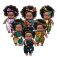 thumbnail image 5 of Twfbrm Black Doll, Black American African Baby Doll for Kids, Cute Curly Black Girl Reborn Baby 8 Inch Vinyl Baby Toy, Christmas New Year Birthday Gifts for 3-5 Years Boys Girls, 5 of 6