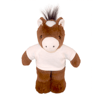 Made by Aliens Personalized Floppy Horse -with White Tee- Stuffed Animal Plush Toy-Custom Text on Shirt -Perfect Gift for Valentine Day- Graduation Day- Birthday-8 inches