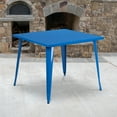 thumbnail image 2 of Flash Furniture Commercial Grade 35.5" Square Blue Metal Indoor-Outdoor Table, 2 of 4