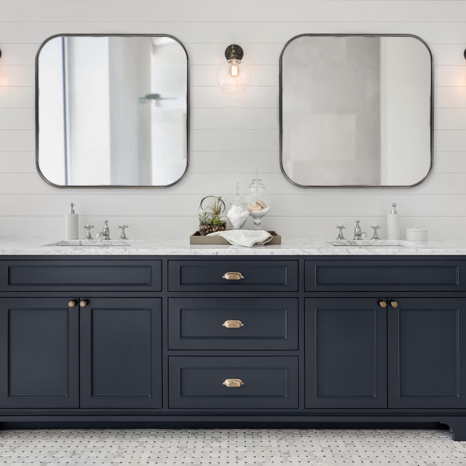 Tyler Dillon Brushed Silver Square Stainless Steel Framed Wall Mirror - 30" H x 30" W x 1 1/4" D