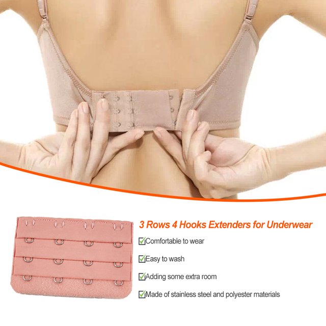 Extension Strap Bra Extenders Buckle 4 Hook Replacement Gadgets Breathable Practical Accessories Adjustable Replacement 3 Rows Underwear bright pink