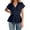 Navy, variant on Conairie Womens V Neck Shirts Solid Loose Short Sleeve Tunic Tops Breathable Basic Work Tee Vacation Clothes Beige L