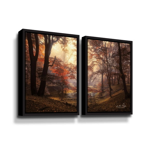 Artwall The Pool, 2 Piece Floater Framed Canvas Set by Martin Podt