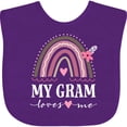 thumbnail image 3 of Inktastic My Gram Loves Me Rainbow Girls Baby Bib, 3 of 4