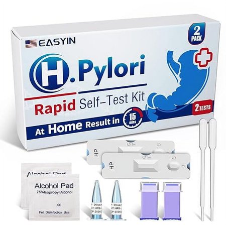 H Pylori Test Kit: 2 Pack Helicobacter Pylori Test at Home Results in 10-15 Minutes - Fast & Highly Accurate, Easy to use & Read H-Pylori Test Kit