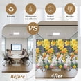 thumbnail image 5 of Easter Bunny Window Privacy Film, Yellow Flowers Vintage Country Leaves Pastoral Static Cling UV Sun Blocking Heat Control Window Tint Day and Night, Non-Adhesive One Way Privacy Cover 19.6''x39.3'', 5 of 7