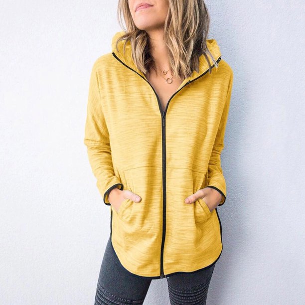 Pntutb moda mujer Color sólido cremallera manga larga deporte blusa tops Sudadera con capucha Pntutb Pntutb-3814