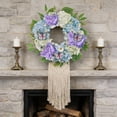 thumbnail image 6 of 19.7" Easter Hydrangea & Butterfly Decorative Wreath, Artificial Floral Hanging Garland Door Decor for Wall & Front Door Spring & Home Decoration, 6 of 6