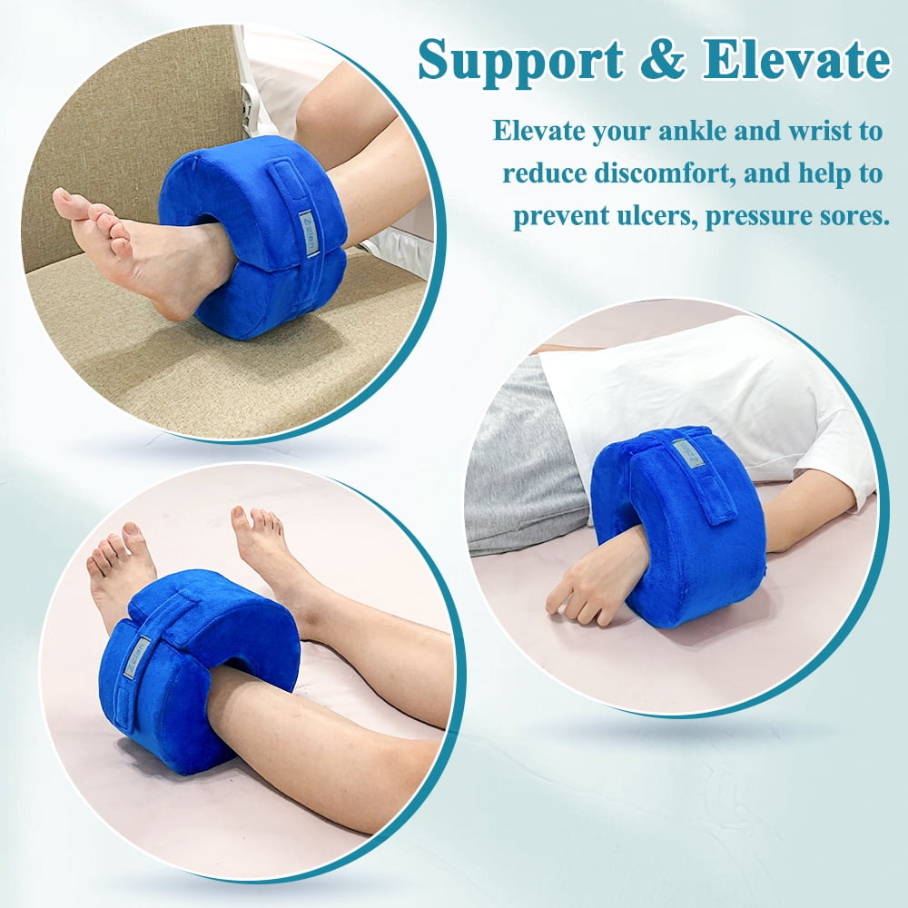 Heel Protector Cushion for Pressure Sores, Foot Elevation Pillow, Ankle Support Wedge for Bed Sores and Foot Ulcers, Medium, 1 PCS