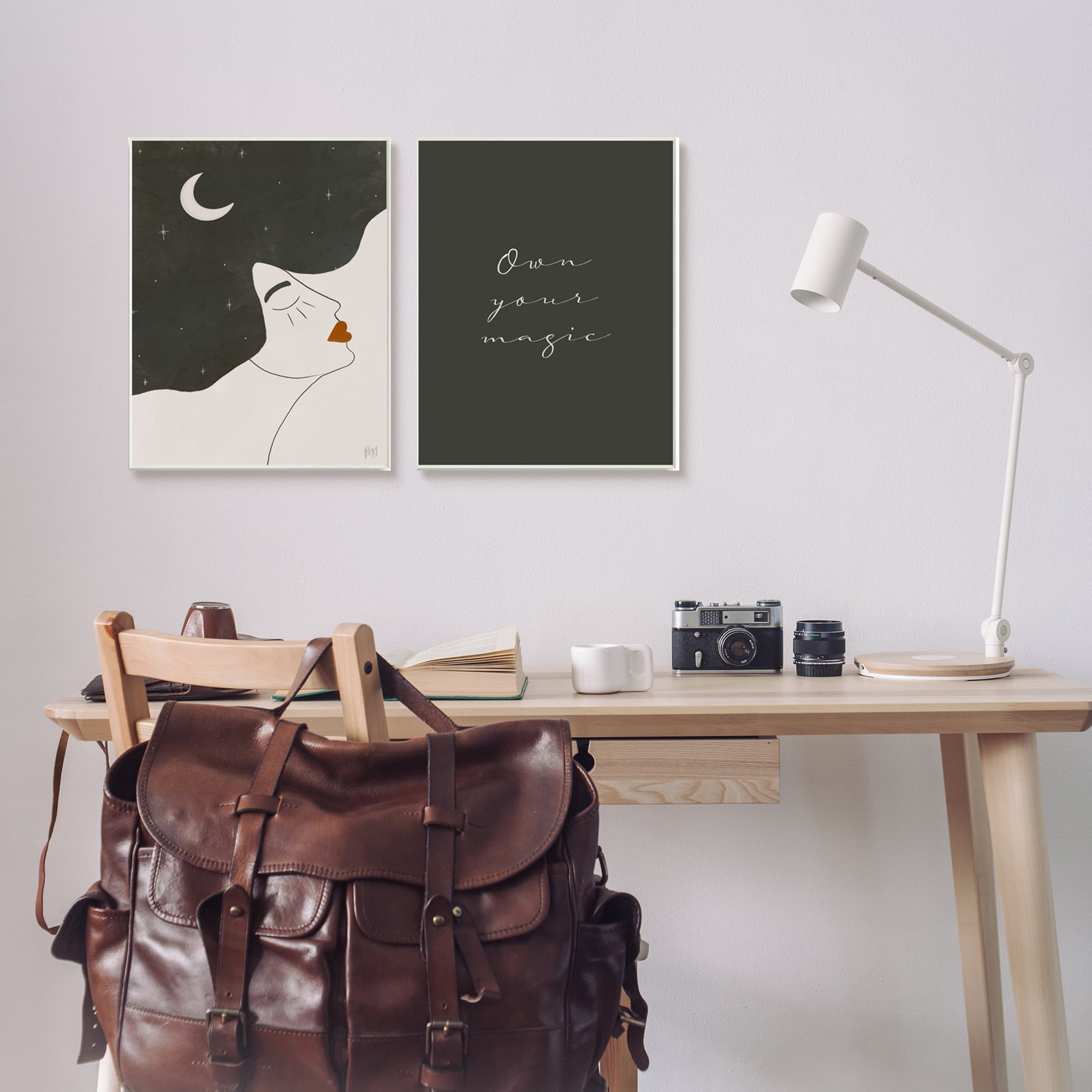 Stupell Indtries Own Your Magic Phrase Abstract Starry Night Hair,13 x 19,Design by Birch&Ink
