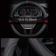 thumbnail image 6 of Nappa Leather Car Steering Wheel Cover, Stylish Non-Slip Leather Car Interior 15 Inches Universal, D-Shape, Black, 6 of 7