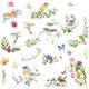 thumbnail image 1 of 8 hojas de calcomanías de pared con diseño de plantas, colibríes, flores y mariposas, vinilo adhesivo para ventana, impermeable, extraíble., 1 of 9