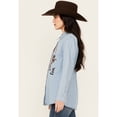 thumbnail image 2 of Wrangler Women's Medium Wash Embroidered Bronco Long Sleeve Pearl Snap Denim Medium Wash Medium  US, 2 of 4