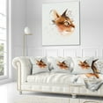 thumbnail image 3 of Designart Lovely Brown Cat Watercolor Sketch - Animal Throw Pillow - 16x16, 3 of 5