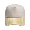 thumbnail image 2 of HuangHuanChen Trucker Hat Striped Brim Baseball Cap For Women Men Two Tone Lightweight Soft Adjustable Curved Bill Dad Hat Casual Outdoor Sun Hat Yellow A, 2 of 4