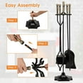 thumbnail image 5 of SUGIFT 31 inch 5 Pieces Metal Fireplace Tool Set with Stand Bronze, 5 of 10