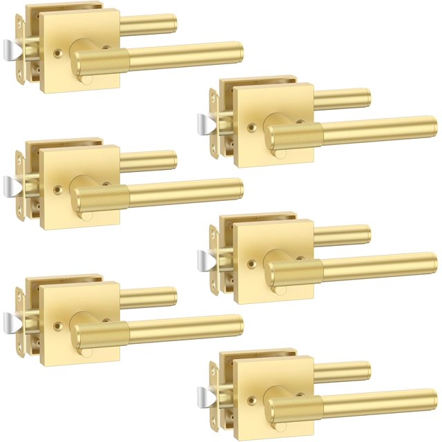 Matte Door Handles Interior Knurled Privacy Door Handles Heavy Duty Door Lever for Bedroom or Bathroom Reversible Keyless for Left Right Handed Doors AM