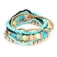 thumbnail image 2 of HEVIRGO 7Pcs/Set Women Boho Bohemian Mix Style Multilayer Elastic Beaded Bracelets for Banquet Party Acrylic,Alloy Green, 2 of 7