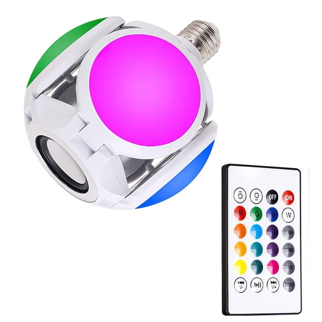Bombilla Led Plegable 40W E27 Lámpara De Bombilla De Fútbol Altavoz Bluetooth Escenario Atmósfera Luz Colorida Con Control Remoto Reproductor De Música Bluetooth 85-265V Monstrate HA016360-00