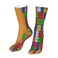 thumbnail image 6 of Cauagu Colorful Building Blocks A Pattern Fun Novelty Crew Socks,Casual Athletic Socks Neutral Socks Cozy Crew Socks Christmas Gift, 6 of 7