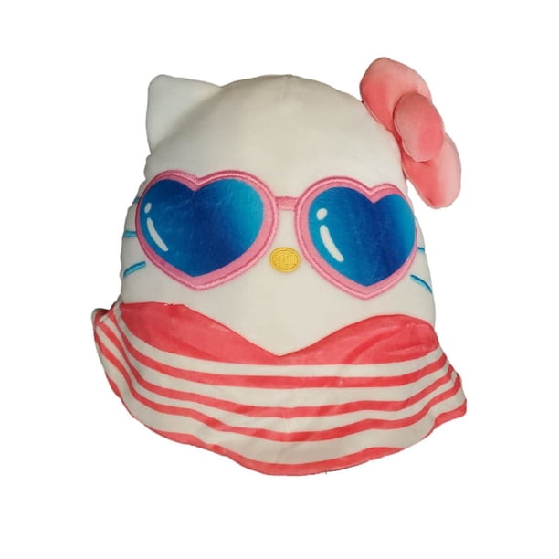 Peluche Squishmallows Hello Kitty con Traje de Baño y Anteojos de Sol