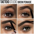 thumbnail image 2 of Maybelline TattooStudio Pomada de cejas de larga duraci&oacute;n, construible, maquillaje de cejas, negro marr&oacute;n, 1 unidad, 2 of 10