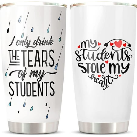 

Athenstics Tears Of My Students Travel Mug - I Only Drink The Tears Of My Students Tumblr Gift for Teachers Insulated Iced Coffee Cup Gifts for College Professors Student Tears Mug Metal Tumblers