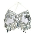 thumbnail image 2 of Top de danza del vientre, sujetador, ropa de club, carnaval, regalo, accesorios llamativos, atuendo de baile Blanco, 2 of 8