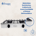 thumbnail image 3 of FRAGA Parrilla de Mesa, FRAGA P104i, 2 Quemadores, Cubierta Acero Inoxidable, Encendido Manual, Gas L.P. Hecho en México., 3 of 4