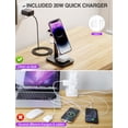 thumbnail image 3 of Miroddi Magnetic Wireless Charging Station Compatible for iPhone, Apple Watch, AirPods, 3-in-1 Wireless Charging Stand with 20W Quick Charger, Gifts for Him Her, White, 3 of 7