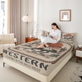 thumbnail image 4 of Homewish Teens Western Farmhouse Horse Twin Sheet Sets 3pcs,Exotic Style Twin Fitted Sheet Microfiber,Retro Vintage Breathable Flat Sheet,Breathable Home Decor, 4 of 7
