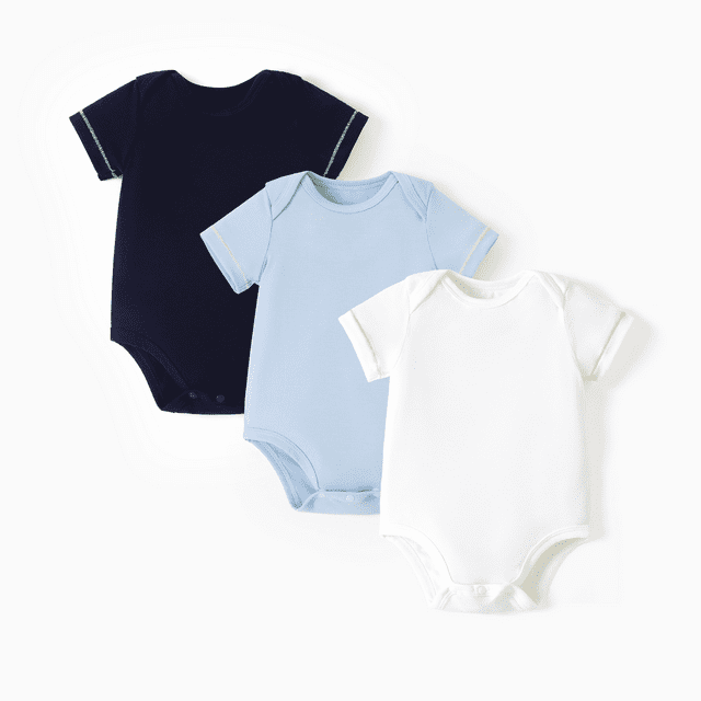 PatPat Justaucorps à Manches Courtes en Coton Uni Menthe Coloré pour Bébé