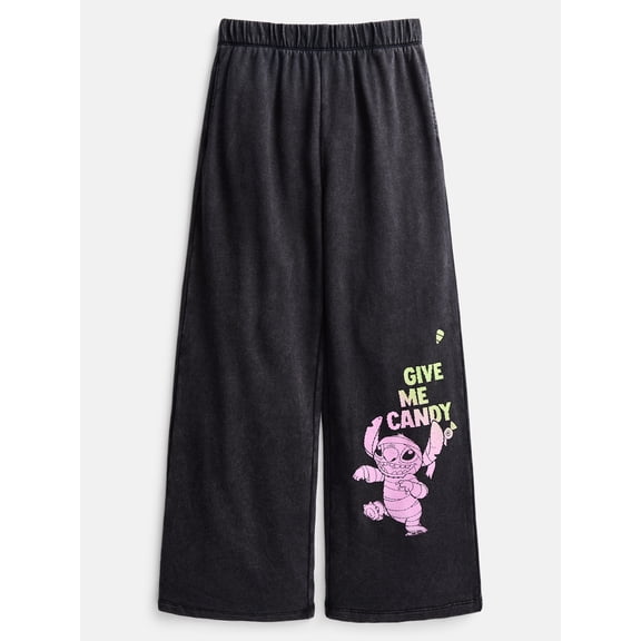 Lilo and Stitch Girls Halloween Graphic Wide-Leg Sweatpants, Sizes 4-16