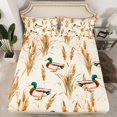 thumbnail image 2 of Homewish Country Mallard Duck Twin Sheet Sets,Rustic Plant Twin Fitted Sheet,Western Farmhouse Flat Sheet For Teens,Super Cozy Room Decor,3-Piece, 2 of 7