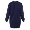 thumbnail image 3 of A2Y Women's Oversized Crew Neck Loose Fit Longline Front Slits Pockets Sweatshirts Navy XL, 3 of 5