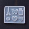 thumbnail image 3 of 1 pc Pendant Silicone Molds Resin Casting Molds For UV Resin Epoxy Resin Jewelry Making Heart Flower Butterfly Tower Bottle White 78x88x8mm Hole: 1.5mm Inner Size: 13~32mm, 3 of 4