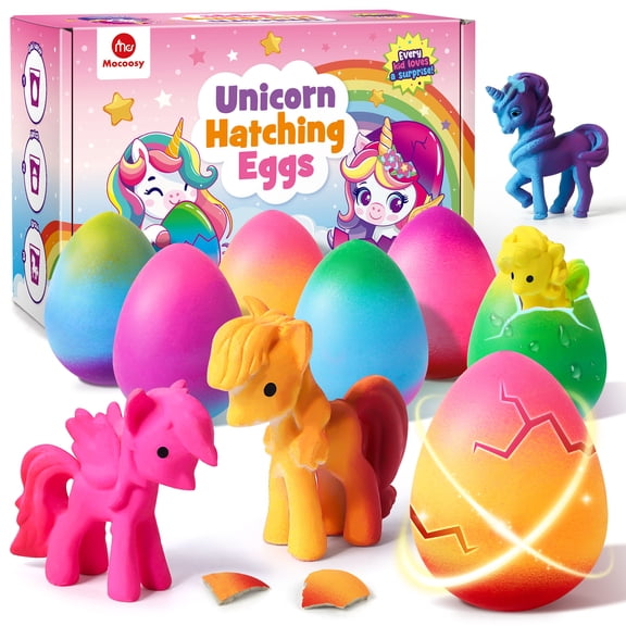 Mocoosy Unicorn Hatching Eggs for Kids, 6 Pack Unicorn Toys Surprise Grows 600%, Birthday Easter Basket Stuffers Crafts Gift for Kids 4-8, Party Favors for Kids  Girl Gifts for Ages 3 4 5 6 7 8