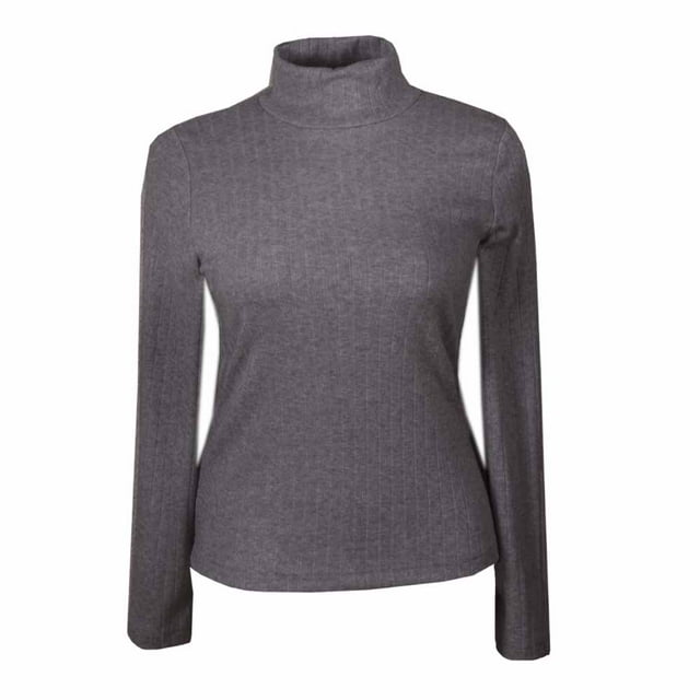 Suetér George para Mujer, Cuello Alto Manga Larga Aluminio Talla CH
